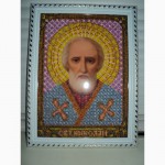 Ікона Святий Миколай Чудотворець,ручна робота бісером