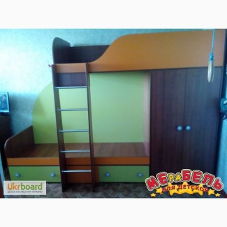 Детская двухъярусная кровать со шкафом (а5) Merabel
