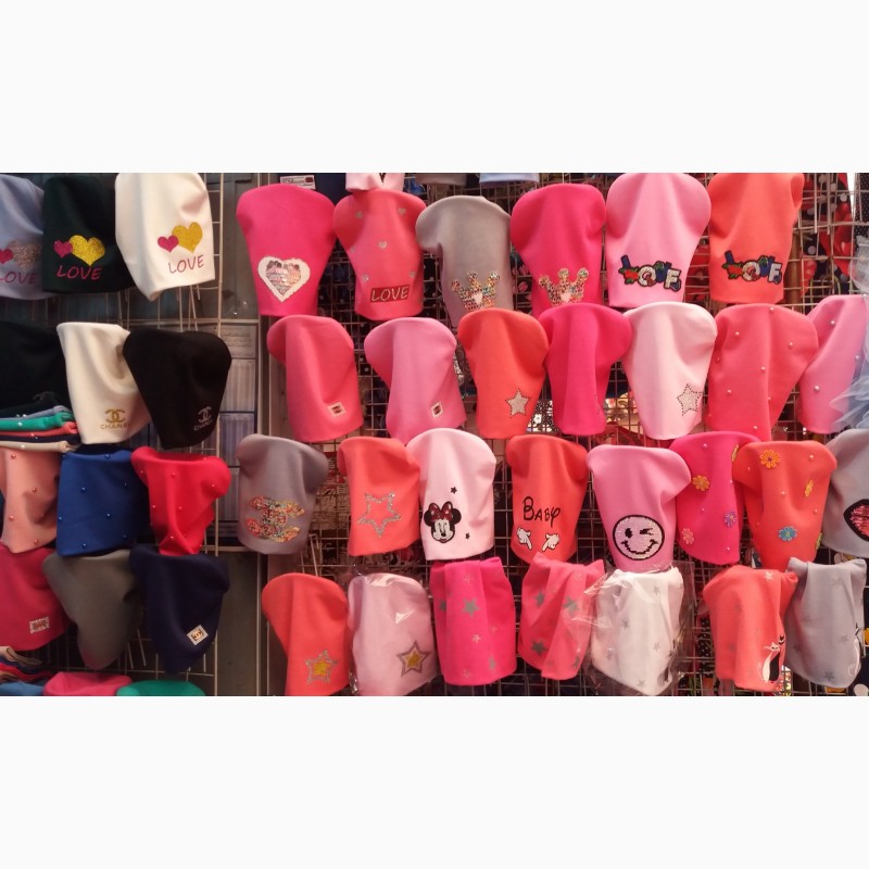 Фото 2. Трикотажные шапочки для девочек 50-54 см опт и розница