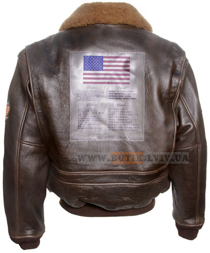 Фото 2. Шкіряна куртка Top Gun Official Signature Series Jacket (коричнева)