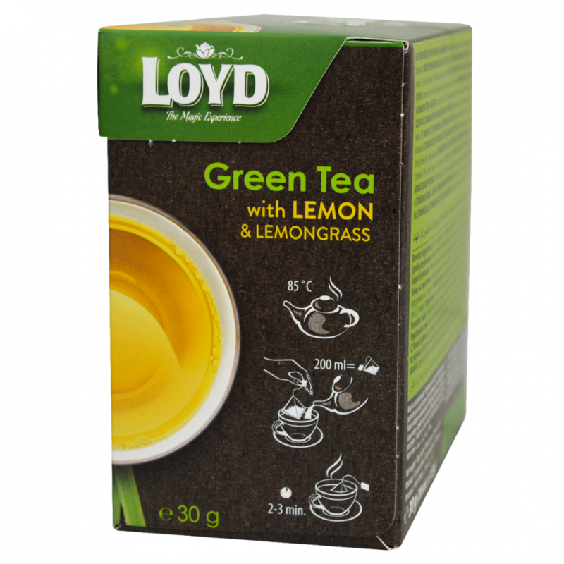 Фото 3. Чай зеленый Loyd Лимон и Лемонграсс в пирамидках 20 шт х 1.5 г