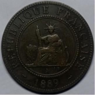 Индо-китай 1 цент 1889 год СОСТОЯНИЕ!!! с261