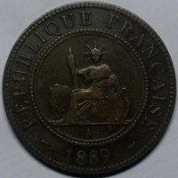 Индо-китай 1 цент 1889 год СОСТОЯНИЕ!!! с261