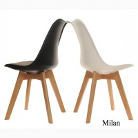 Стул пластиковый Milan (Милан) ножки бук - белый, черный, бежевый, серый, бирюзовый и др