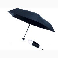 Зонтик-капсула 6752 черный, голубой, Мини-зонт, Зонты антишторм
