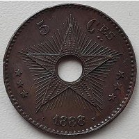 Бельгийское Конго 5 сантимов 1888 г. РЕДКАЯ!!!! г144