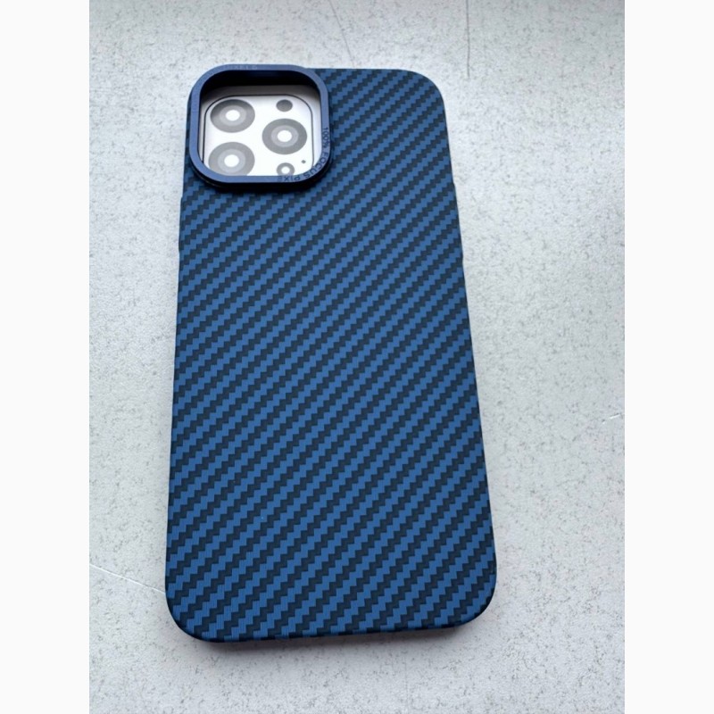 Фото 10. Карбоновый синий чехол Carbon Case with MagSafe на iPhone 13 pro mаx з магсейф Карбоновый