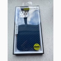 Карбоновый синий чехол Carbon Case with MagSafe на iPhone 13 pro mаx з магсейф Карбоновый