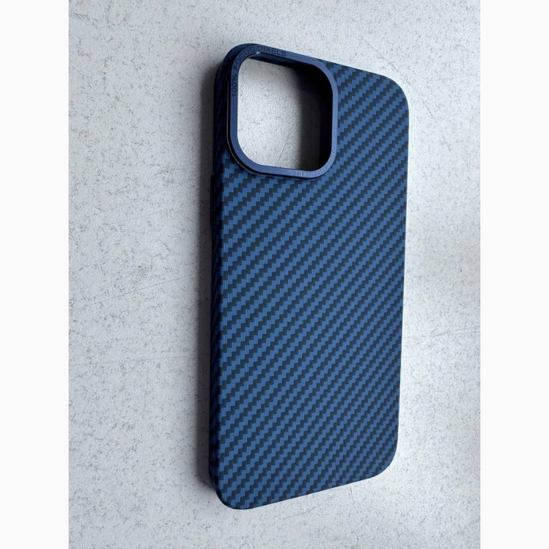 Фото 8. Карбоновый синий чехол Carbon Case with MagSafe на iPhone 13 pro mаx з магсейф Карбоновый