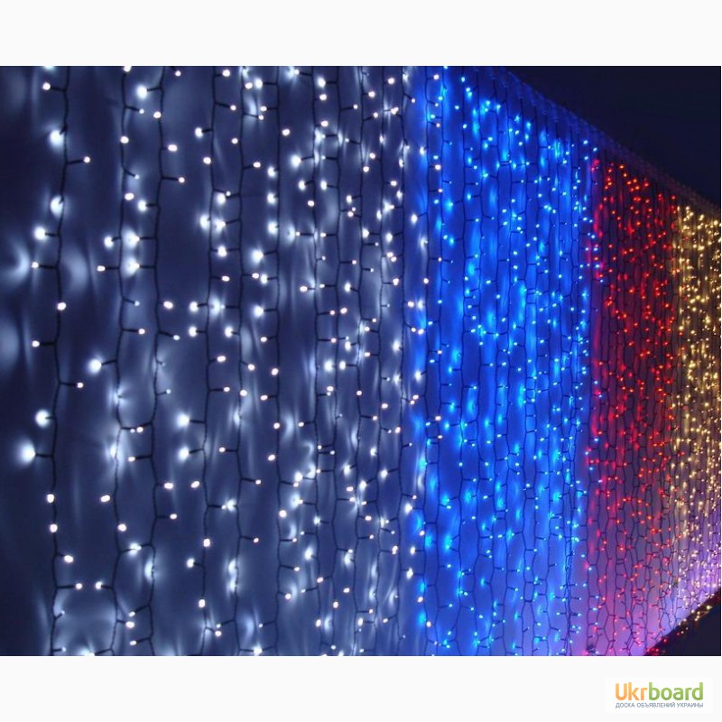 Фото 5. Светодиодная гирлянда дождь занавес, уличная новогодняя штора curtain купить Киев Украина