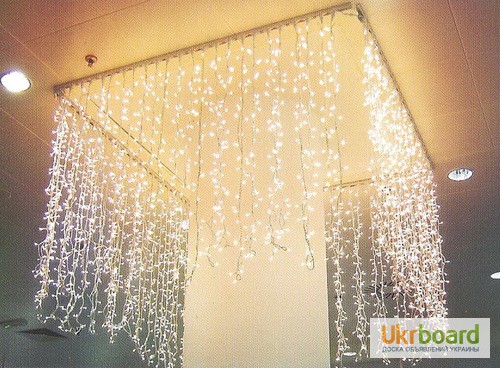 Фото 8. Светодиодная гирлянда дождь занавес, уличная новогодняя штора curtain купить Киев Украина