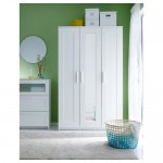 Платяной шкаф 3-дверный, белый Икеа серии Бримнэс, шкаф новый ikea