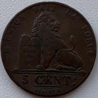 Бельгия 5 сантимов 1842 год 412