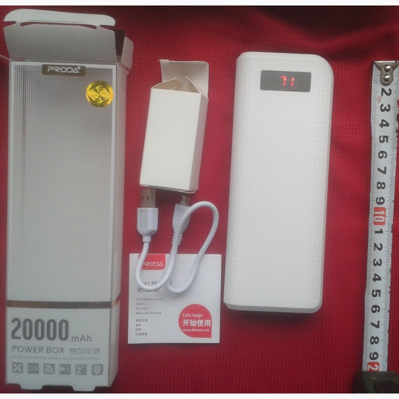 Фото 2. PRODA Remax Power Box 20000 mAh, аккумулятор внешний, новый - 2 USB