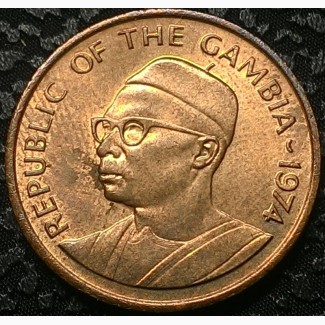 Гамбия 1 бутт 1974 год ОТЛИЧНЫЙ СОХРАН