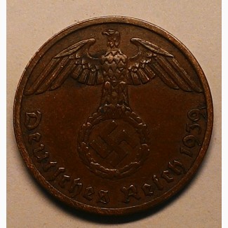 Германия 1 пфенниг 1939 A год СВАСТИКА