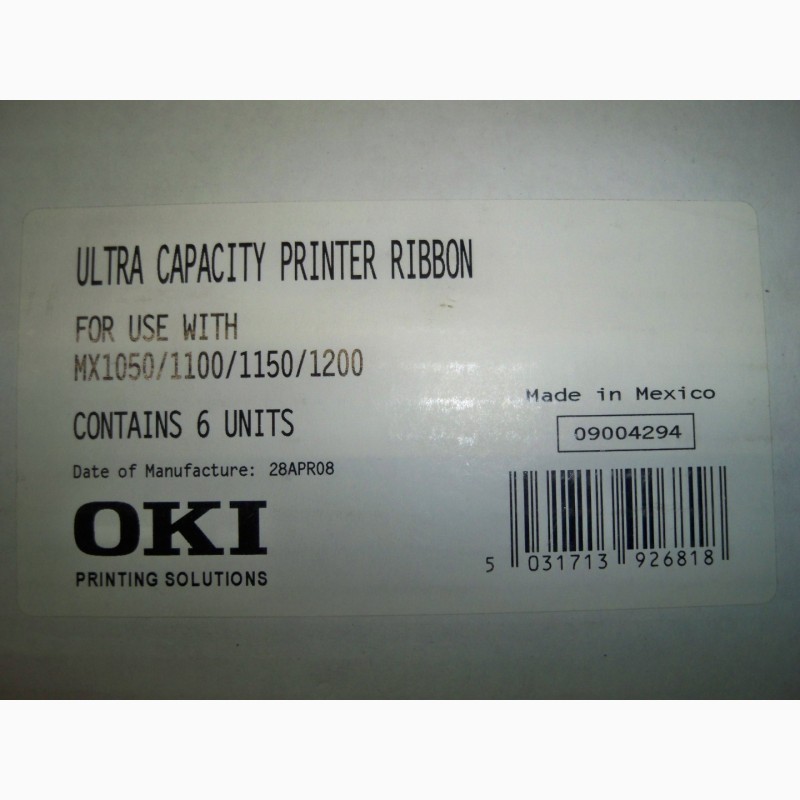 Фото 3. Продам Картриджи OKI Ribbon Ultra Capacity Printer MX1050/1100/1150/1200