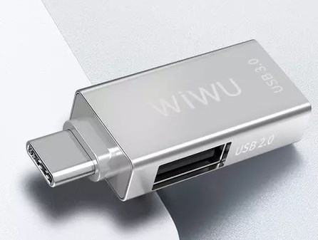 Фото 5. OTG перехідник WIWU T02 2xUSB to Type-C HUB переходник с 2-мя портами USB-A - 3.0 и 2.0