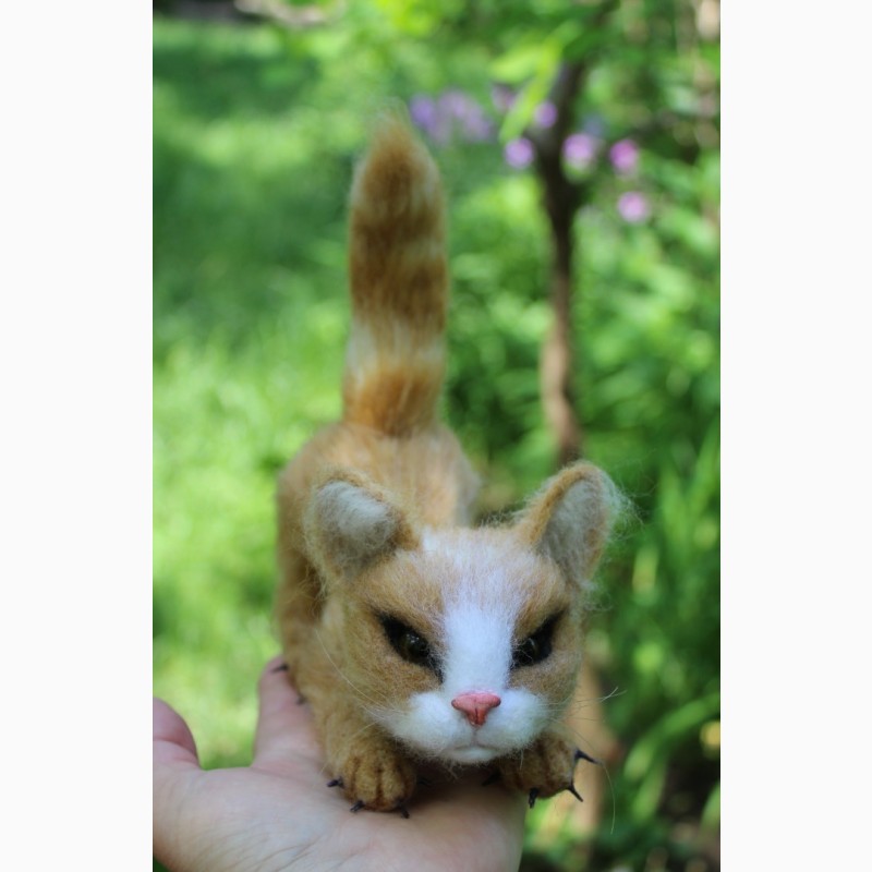 Фото 3. Котик валяна іграшка інтерєрна кошка хендмєйд игрушка валяная сувенір подарунок кот