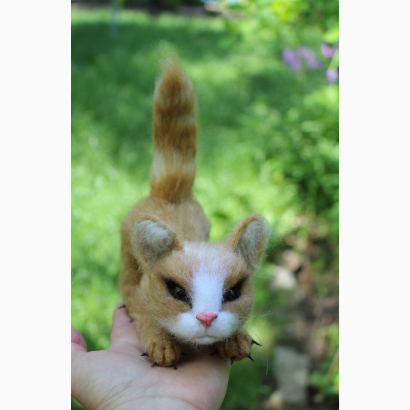 Фото 6. Котик валяна іграшка інтерєрна кошка хендмєйд игрушка валяная сувенір подарунок кот