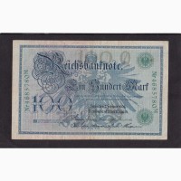 100 марок 1908г. 4685780 M. Зеленая печать. Германия