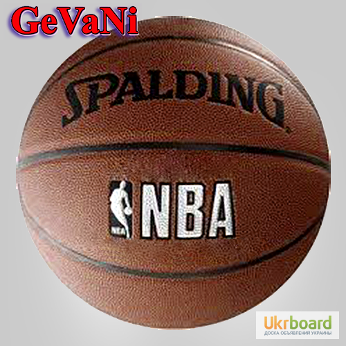 Фото 2. Мяч баскетбольный Spalding NBA серебро