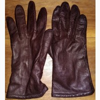 Кожаные женские, демисезонные перчатки