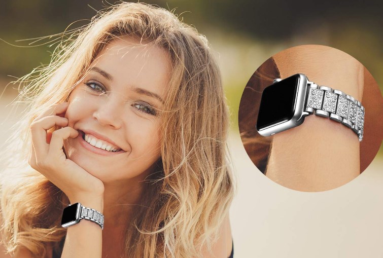Фото 14. Женский брендовый Ремешок со стразами для Apple Watch Lady band 38mm/42mm