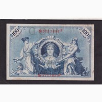 100 марок 1908г. 5715889 F. Красная печать. Германия