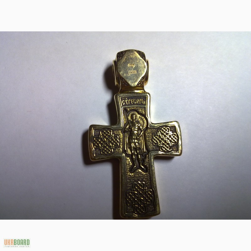Продам золотой крест “Распятие. Георгий Победоносец”