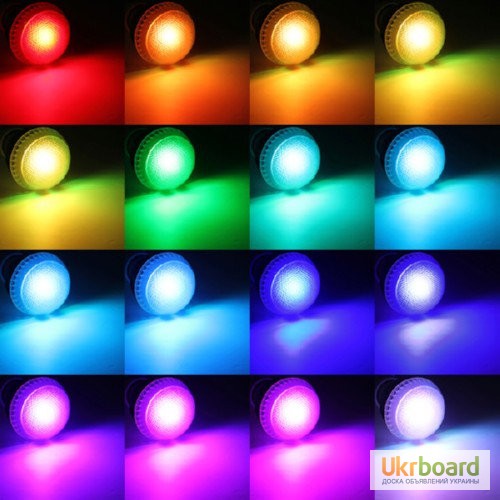 Фото 2. Светодиодная E27 LED лампа, 16 цветов с пультом ДУ