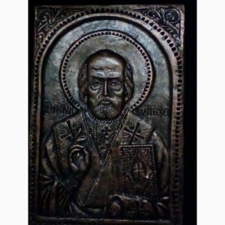 Икона из гипса(Цвет бронза)Св.Николай Чудотворец