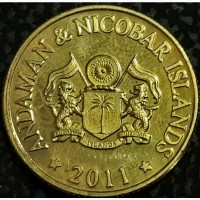 Андаманские и Никобарские острова 5 рупий 2011 год UNC!!!!! ОТЛИЧНЫЕ! с165