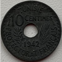 Тунис 10 сантимов 1942 год с547 СОСТОЯНИЕ