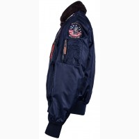 Top Gun Official B-15 Flight Bomber Jacket with Patches (синій)