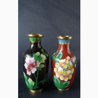 Две винтажные Китайские вазы клуазоне