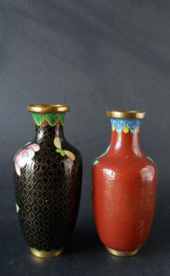 Фото 2. Две винтажные Китайские вазы клуазоне