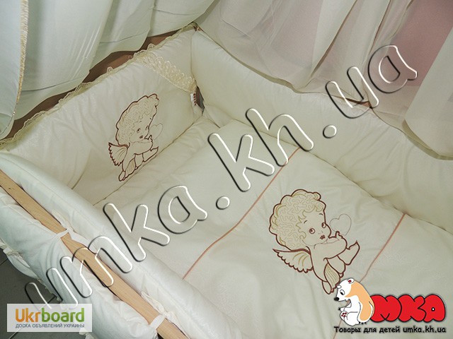 Фото 2. Эксклюзивное постельное белье для новорожденных с вышивкой Ангел, Тедди