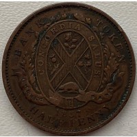 Канада 1/2 пенни 1837 года Надпись на ленте Quebec Bank тираж 240 000 г104