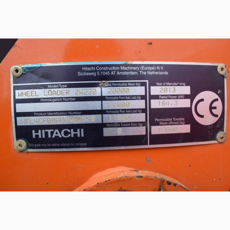 Фото 11. Фронтальный погрузчик Hitachi ZW220 (2013 г)