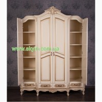 Деревянный шкаф для одежды Моника Барокко стиль 4х дверный