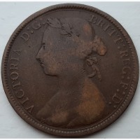 Англия 1/2 пенни 1885 год