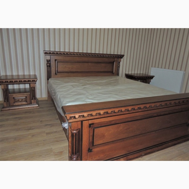 Фото 3. Ліжко двоспальне Британія з дуба класичне