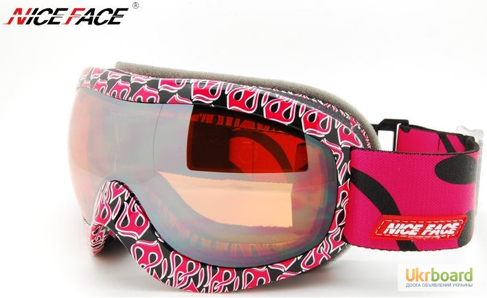 Фото 3. Маска горнолыжная/лыжные очки Nice Face 9017 Pink