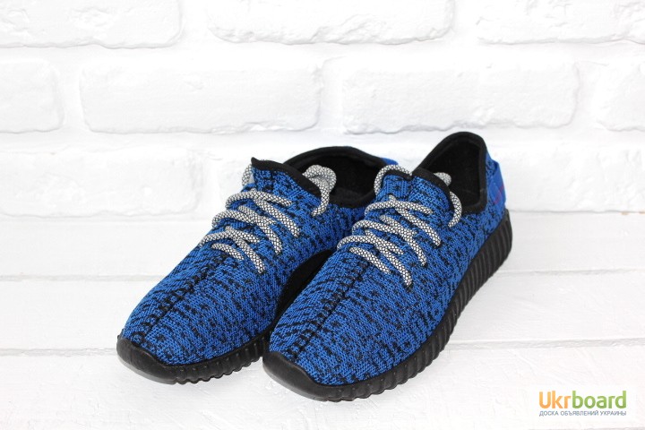 Фото 3. Мужские кроссовки Adidas Yeezy Boost (Blue Grey)