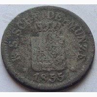 Саксония 1 Neugroschen / 10 Pfennige 1855 г Серебро РЕДКАЯ