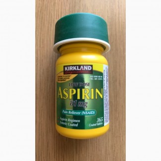 Аспірин aspirin 81mg Kirkland США 365 таблеток