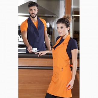 Фартук-жилет для официанта оранжевого цвета
