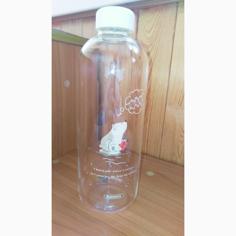 Фото 5. Remax Glass Bottle RT-CUP32 Bear 1000ml мишка Прозрачная Стеклянная бутылка для спорта