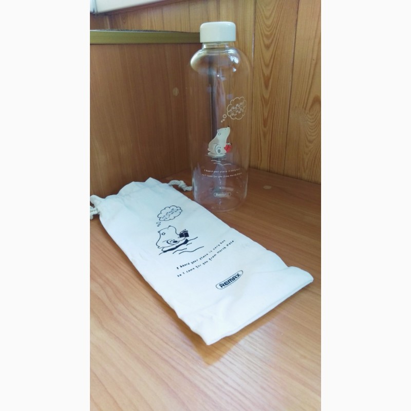 Фото 6. Remax Glass Bottle RT-CUP32 Bear 1000ml мишка Прозрачная Стеклянная бутылка для спорта